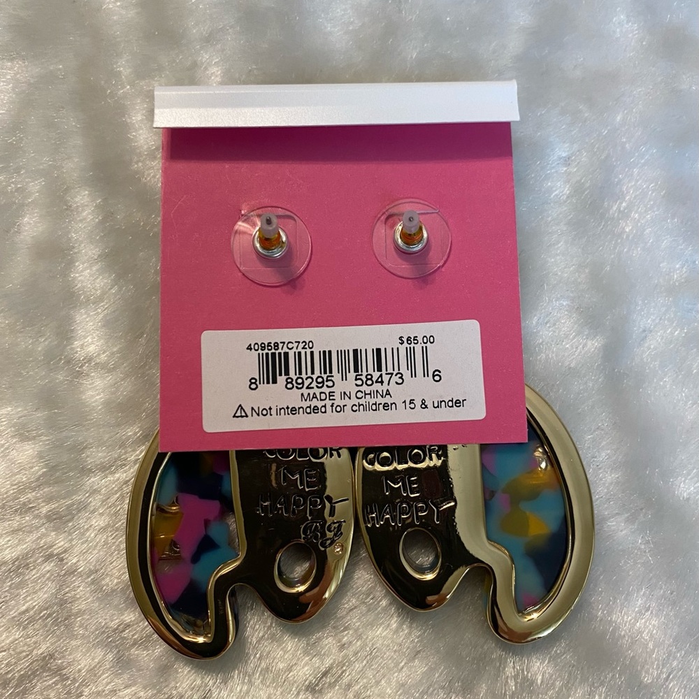 COPY ☘️NWT! Betsey Johnson Gold Tone Paint Brush & Artist Palette Drop Earrin… - Picture 3 of 3